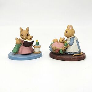 Forest Friends 'Story Time' And 'All Tucked In' 2 Mini Avon Vintage Figurines